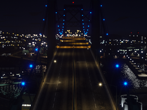 Los Santos Bridge at Night